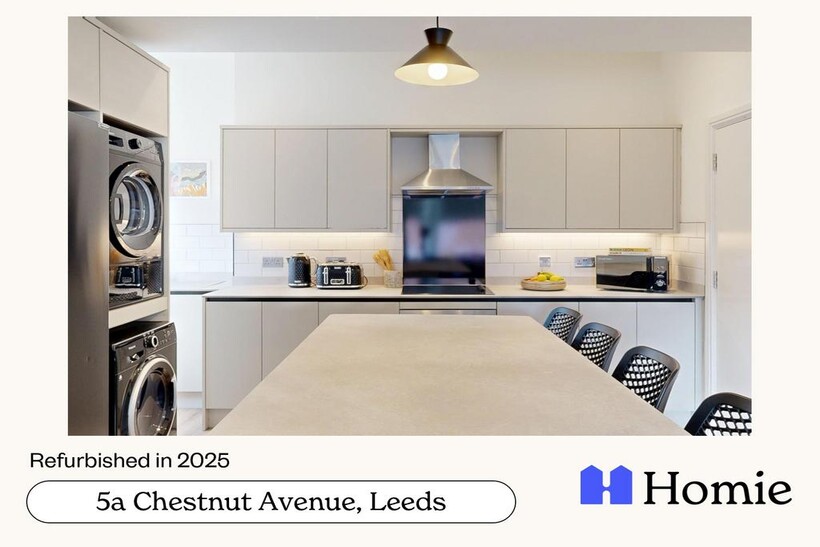 Modern and spacious kitchen with ample counter ...