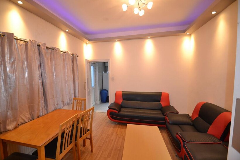 Bright and inviting living room with modern bla...