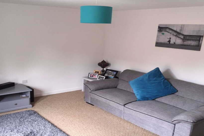 Bright, neatly presented living room with a mod...