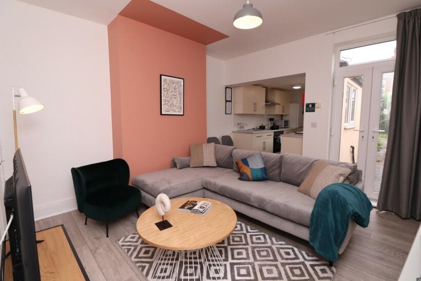 A stylish and spacious modern living room perfe...