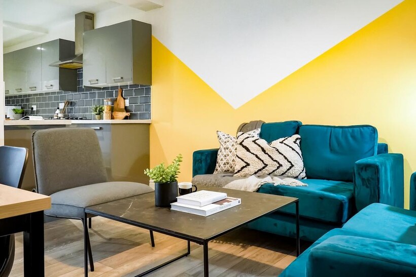 A stylish and inviting large modern living room...